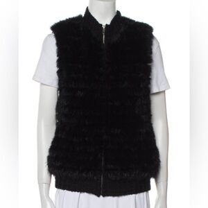 Theory  Black Rabbit Fur Vest